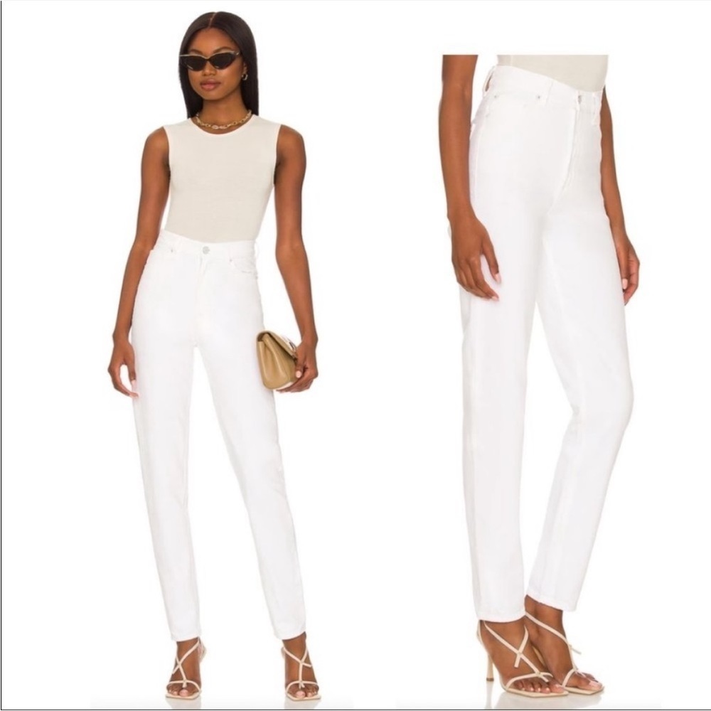 MOTHER Snacks High Waist Twizzy Jean Skimp Sticky Rice White Straight Leg 34 NEW